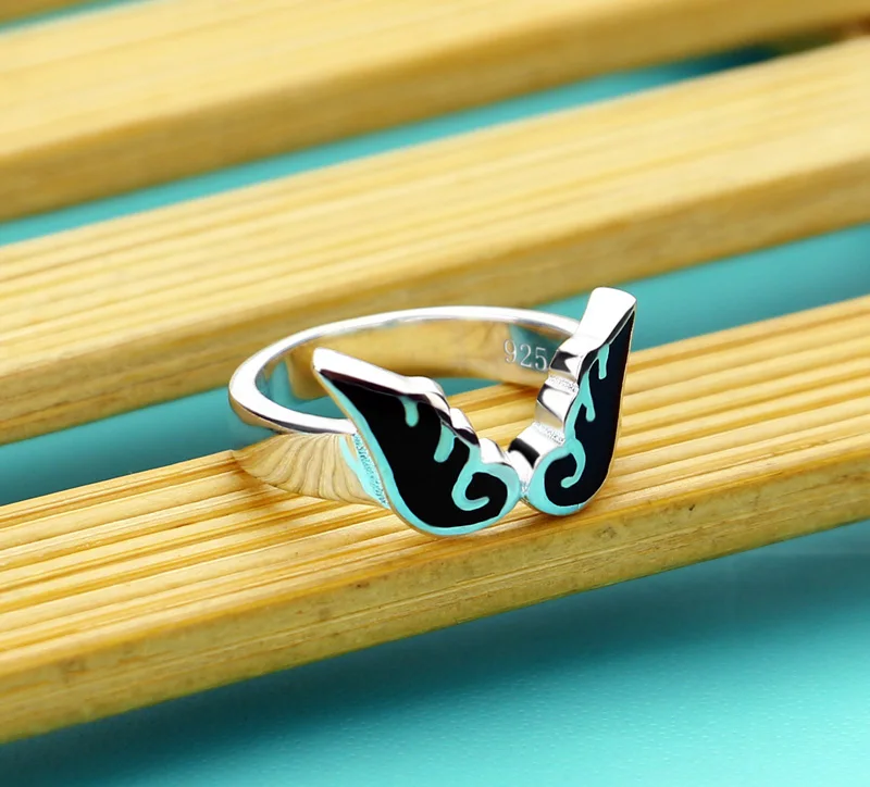 Винтажное кольцо в готическом стиле с крыльями ангела демона парные влюбленные