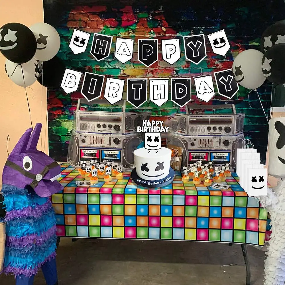 Латексные воздушные шары DJ Marshmallow баннер на день рождения украшение для музыки