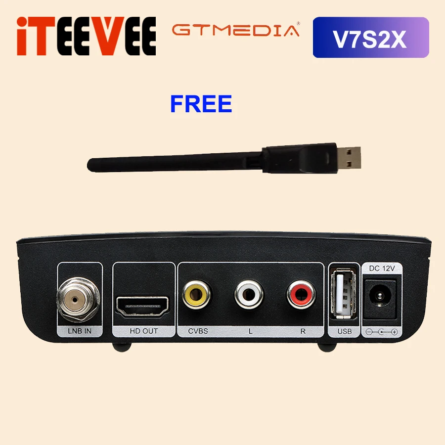 Новое поступление GTMEDIA V7S2X DVB S2 спутниковый ресивер с USB WIFI обновление от gtmedia v7s hd