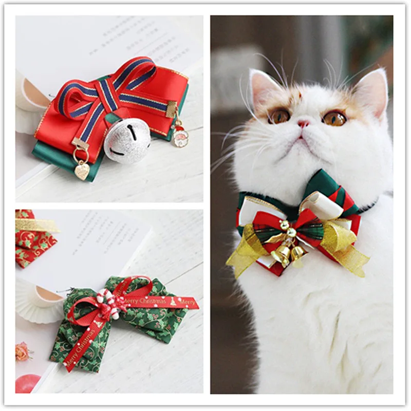 

Новогодний ошейник для собак, Колокольчик для кошек, украшения "кошки", рождественские животные для украшения, аксессуары для домашних живо...