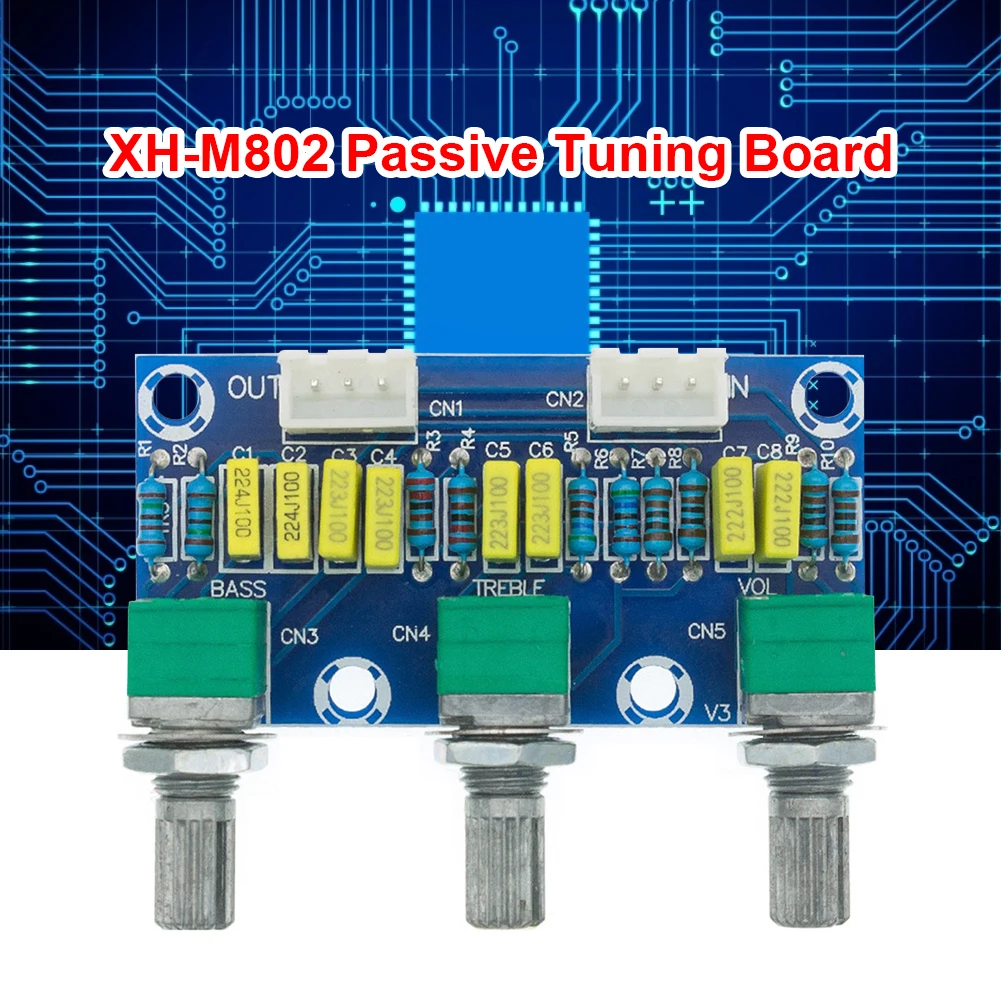 

XH-M802 Passive Preamplifier Board HiFi Preamp Module with Treble Bass Tone Volume Control amplifier board for amplification