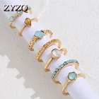 Набор Колец ZYZQ в стиле хип-хоп для мужчин и женщин, простые кольца на палец в форме капель воды, модные ювелирные украшения для вечеринок, золотого цвета, 2021
