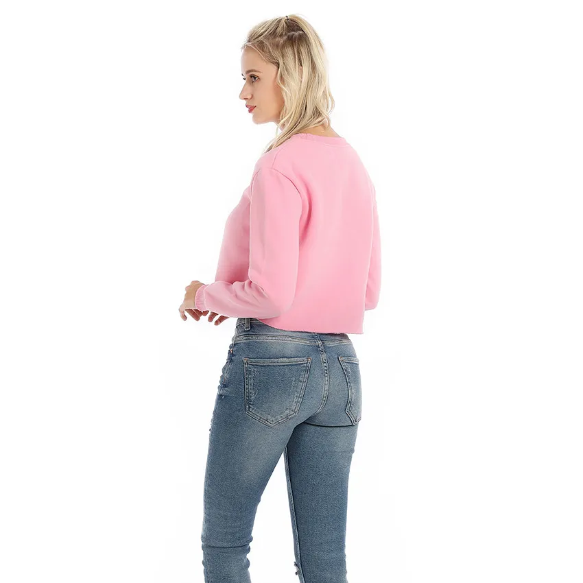 

Autumn Brand Sweatshirts 23 Letter Printed Women Fashion Capless HoodiesThickened Solid Color Women Pullover Sexy Crop Tops