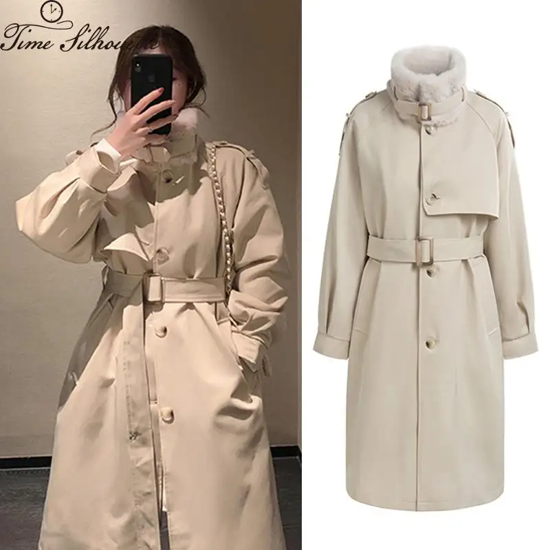 

Women's Winter Jackets For Women 2021 Manteau Femme Hiver Trench Coat Long Outerwear Overcoat Windbreaker Thickened Parka S1