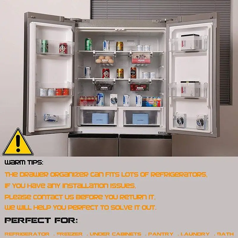 Выдвижной холодильник ящик для хранения косметики Регулируемый органайзер