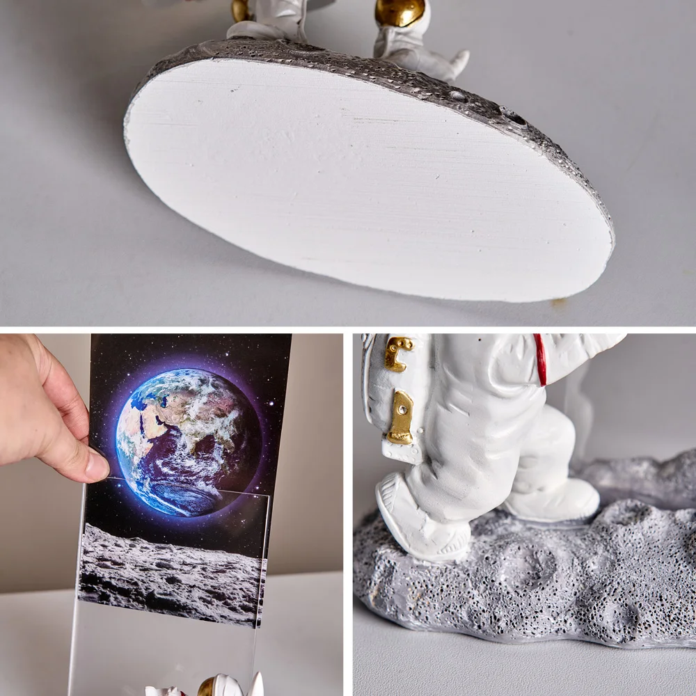 Creative Resin Astronaut Figurines Acrylic Photo Frame Modern Home Decoration Pictures Cosmonaut Statue Christmas Decor | Дом и сад