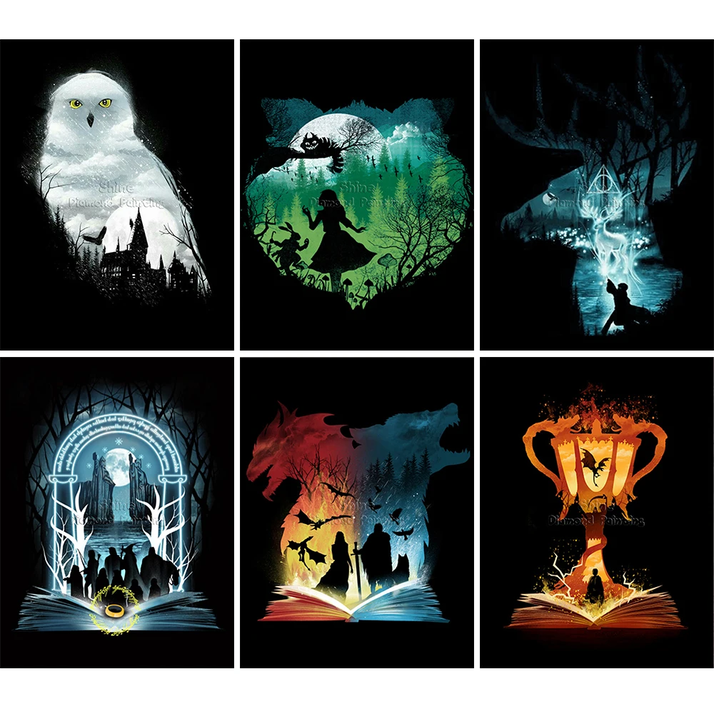 5D алмазная живопись сделай сам мультяшная сова животное маг пейзаж мозаика набор