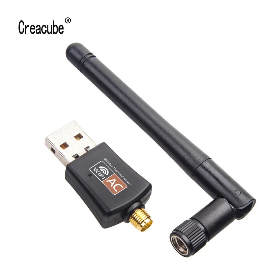 Беспроводной USB Wi Fi адаптер Creacube 600 м сетевая карта ресивер 2 4G 5G Двухдиапазонные