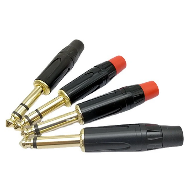 

2PCS Stereo Jack 6.35MM Male Plug Wire Connector Guitar Microphone MIC Plug