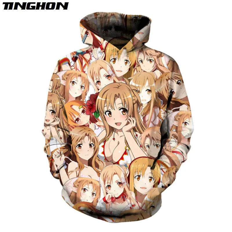 

Cool Cutre Asuna Anime Hoody Fashion Harajuku Men Sweatshirts Long Sleeve Casual Pullovers Streetwear Tops Plus Size XS 6XL 7XL