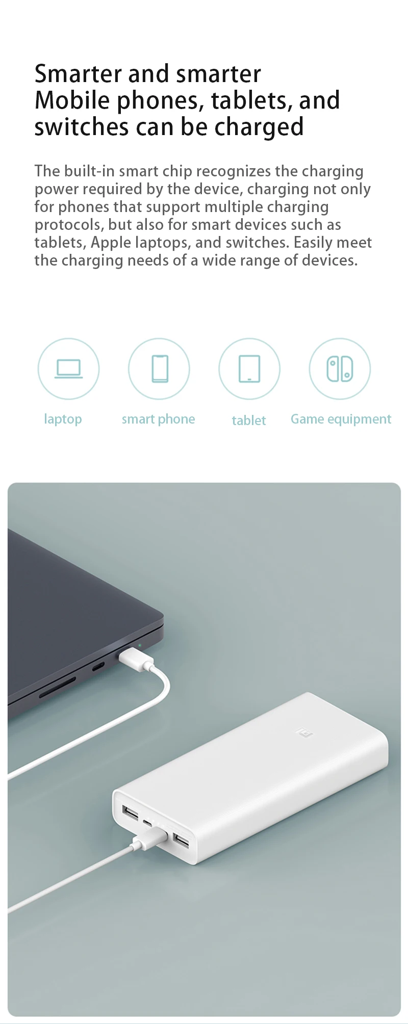 Xiao mi power Bank 20000 мАч 2C Оригинальное портативное зарядное устройство с поддержкой QC3.0 Dual USB mi внешний аккумулятор 20000 для мобильных телефонов