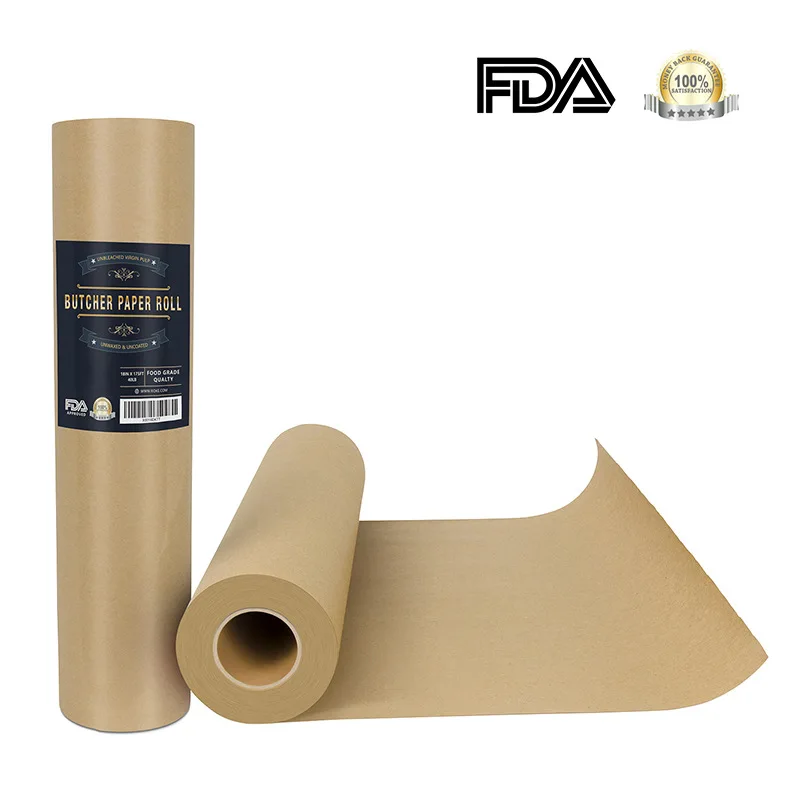 

Popular Barbecue Paper Butcher Kraft Paper Roll Steak Paper Carry Tube FDA Certification Approved for BBQ Meat Baking Food