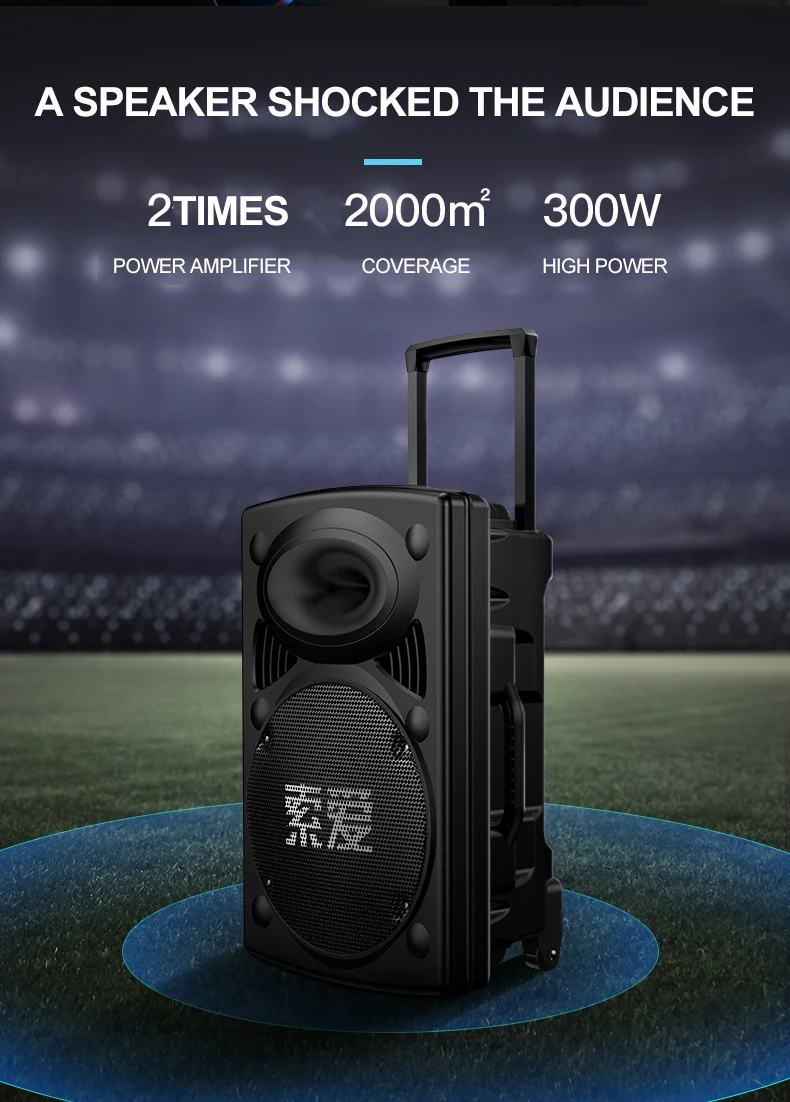 SOAIY T19 300 Вт открытый Bluetooth динамик беспроводной микрофон тяга большой мощности пульт дистанционного управления FM радио Поддержка TF сабвуфер