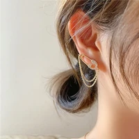 2020 new trend womens earrings delicate clip shape chain tassels stud earrings for women party girl jewelry gifts wholesale