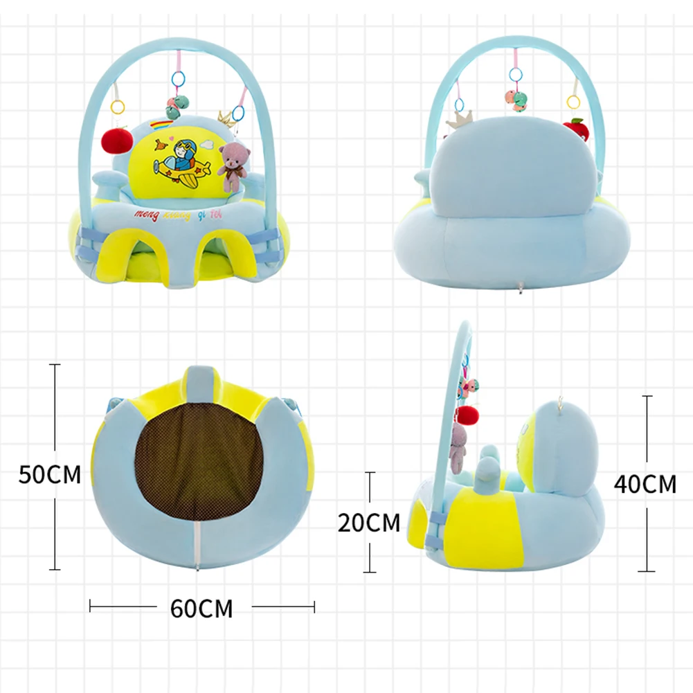 

Baby Sofa School Seat Cover With Rattle Toy Infant Sofa Seat Cover Cartoon Plush Safety Support Chair Without Cotton