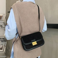 Fashion Mini Flip Crossbody Bags for Women 2021 Winter Plush Designer Shoulder Bag PU Leather Small Messenger Hand Bags Women