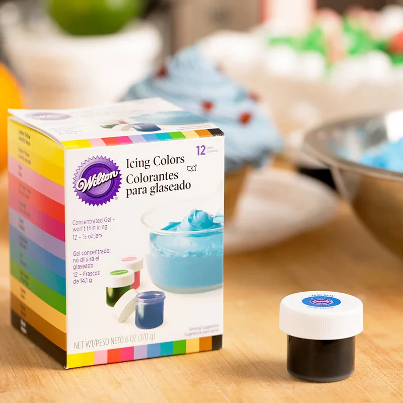 Скидка Пигмент Wilton 12 цветов, набор, крем, торт, помадка, выпечка, цветная форма для торта