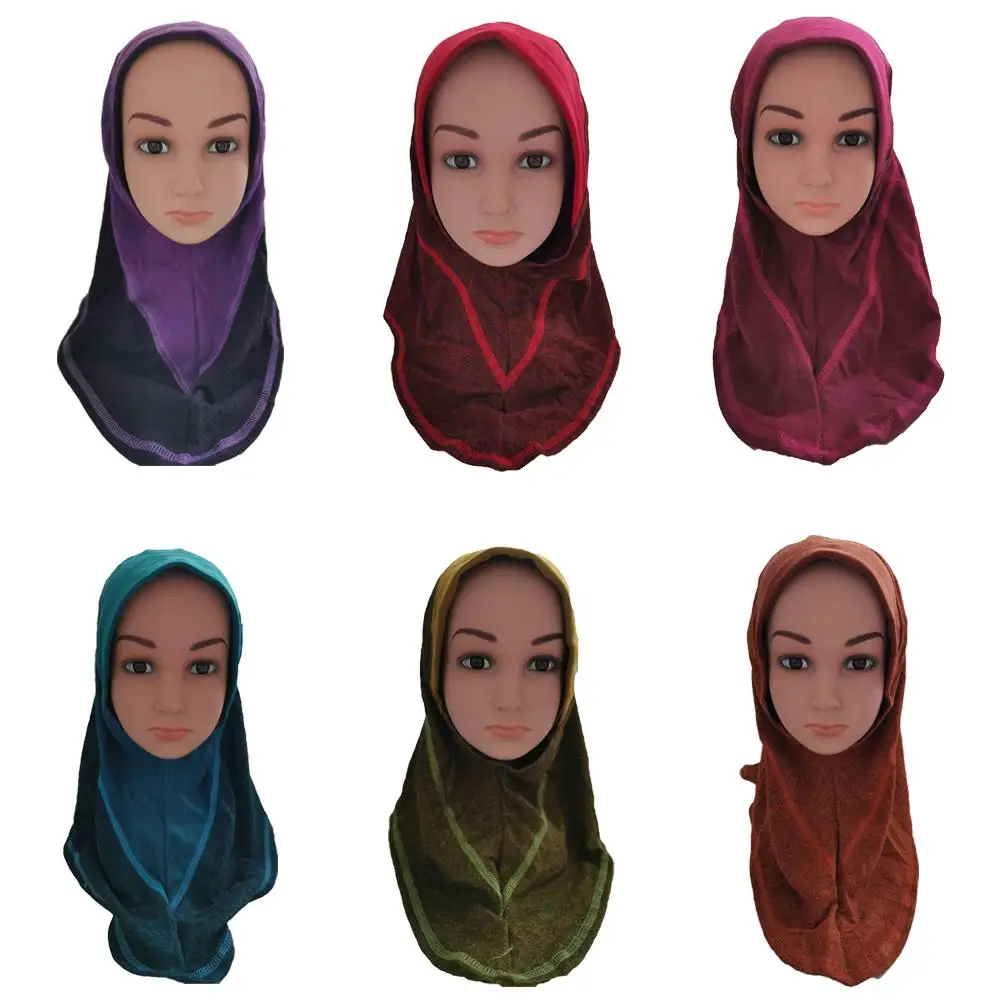 Детский мусульманский хиджаб для девочек головной платок головы убор капота