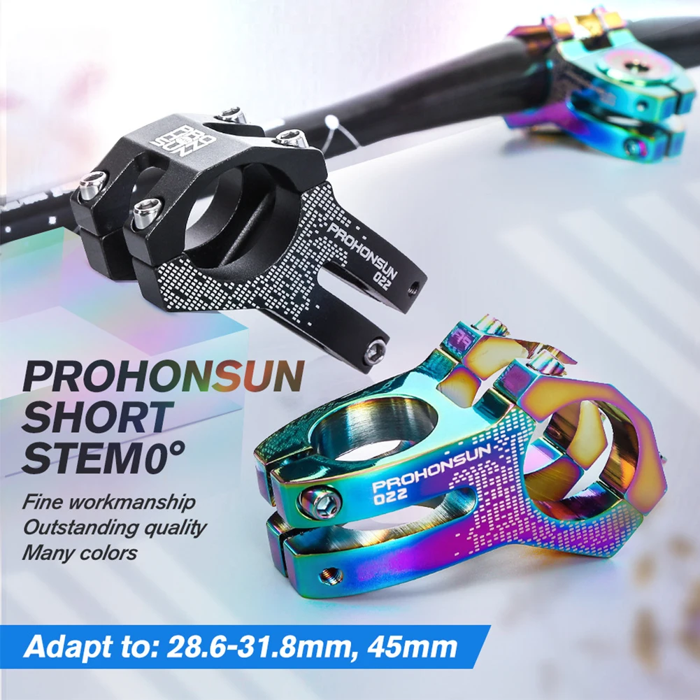 

Hot Bicycle Stem 0° 45mm Short Stem Ultralight Aluminum 31.8mm Handlebar Stem Riser Mountain Road Bike Accessories For XC AM