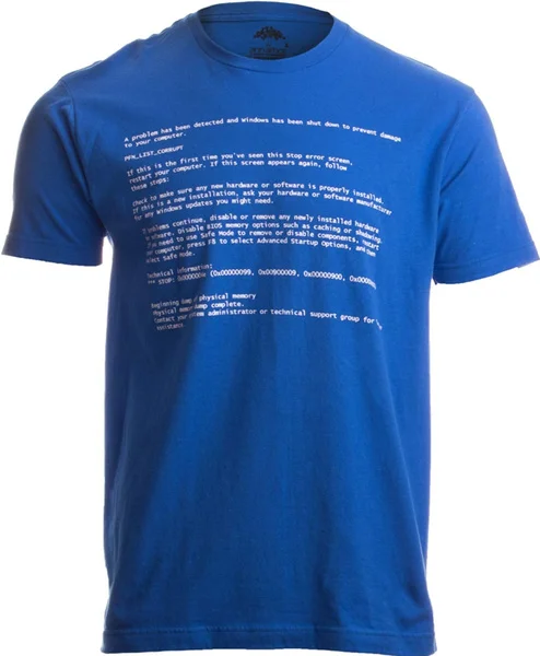

Blue Screen of Death Geeky Windows Error, Funny Computer Nerd Unisex T-Shirt