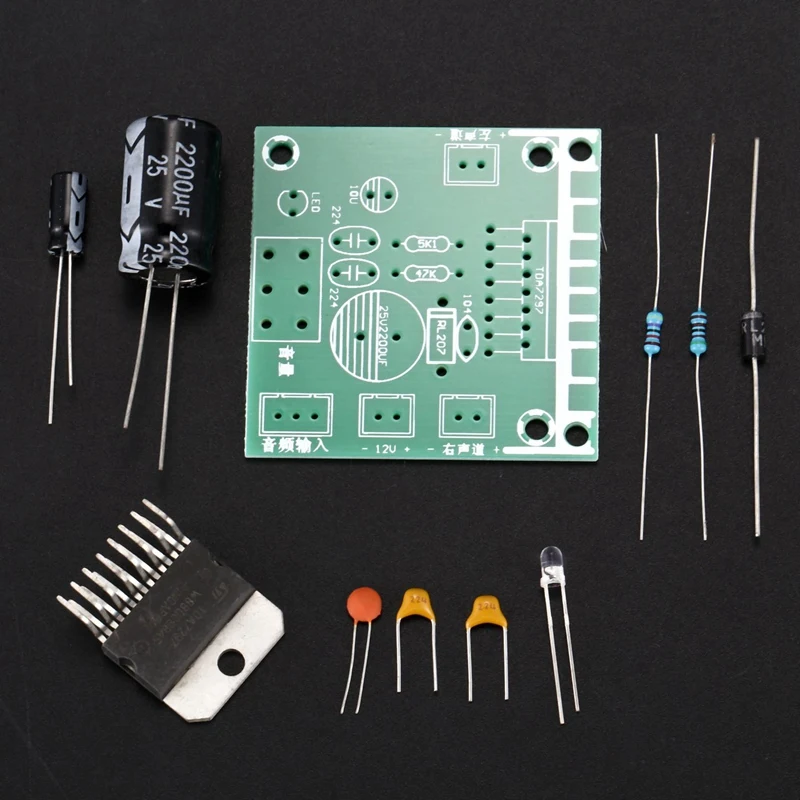 Tda7297 Плата усилителя запасные части Dc 12V класс 2 0 Двойное аудио кодирование 15W