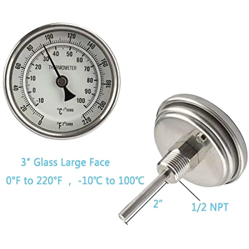 

1/2 inch NPT Pot Thermometer Thermometer met Silicone Sealing Ring