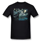 Мужская футболка с рисунком звездной фантазии Ван Гога финальная фантазия крутая и забавная Повседневная модная хлопковая футболка с коротким рукавом футболки