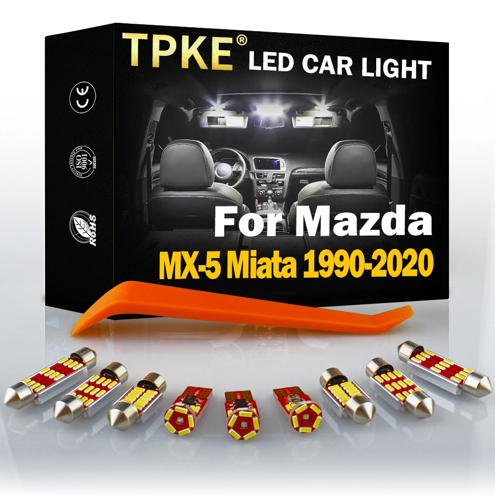 

TPKE Canbus For Mazda MX-5 Miata 1990-2018 2019 2020 Vehicle LED Interior Dome Trunk License Plate Lights Kit Bulbs Car Lighting