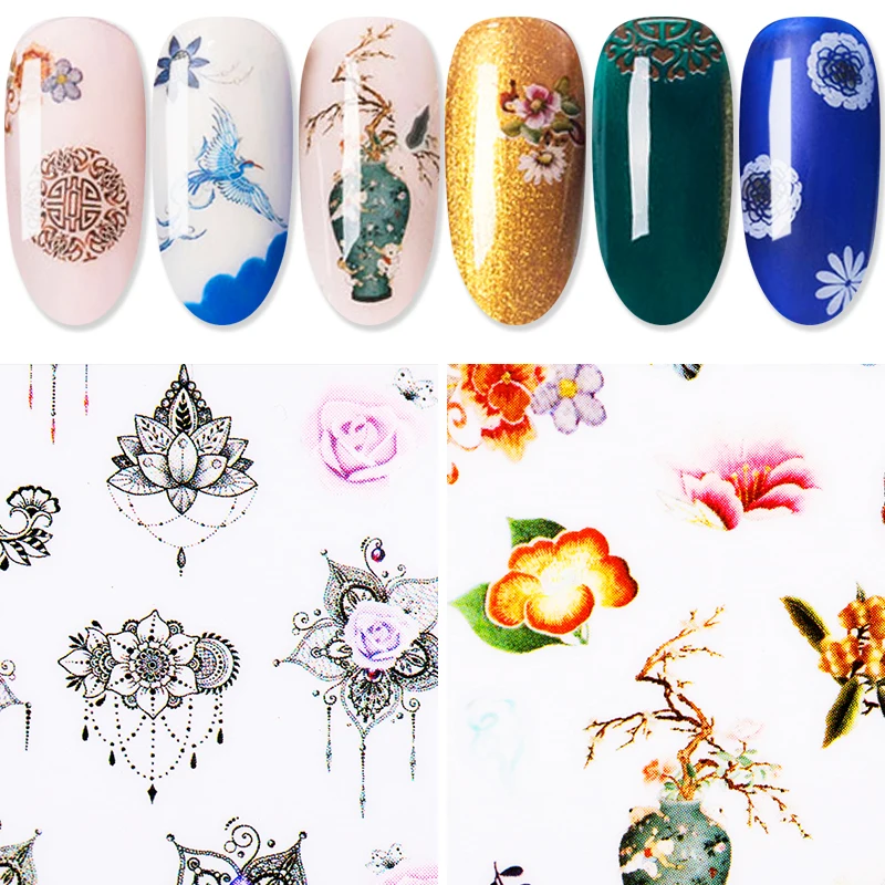 1 лист 3D наклейки для ногтей Винтажный стиль сделай сам украшение переводная