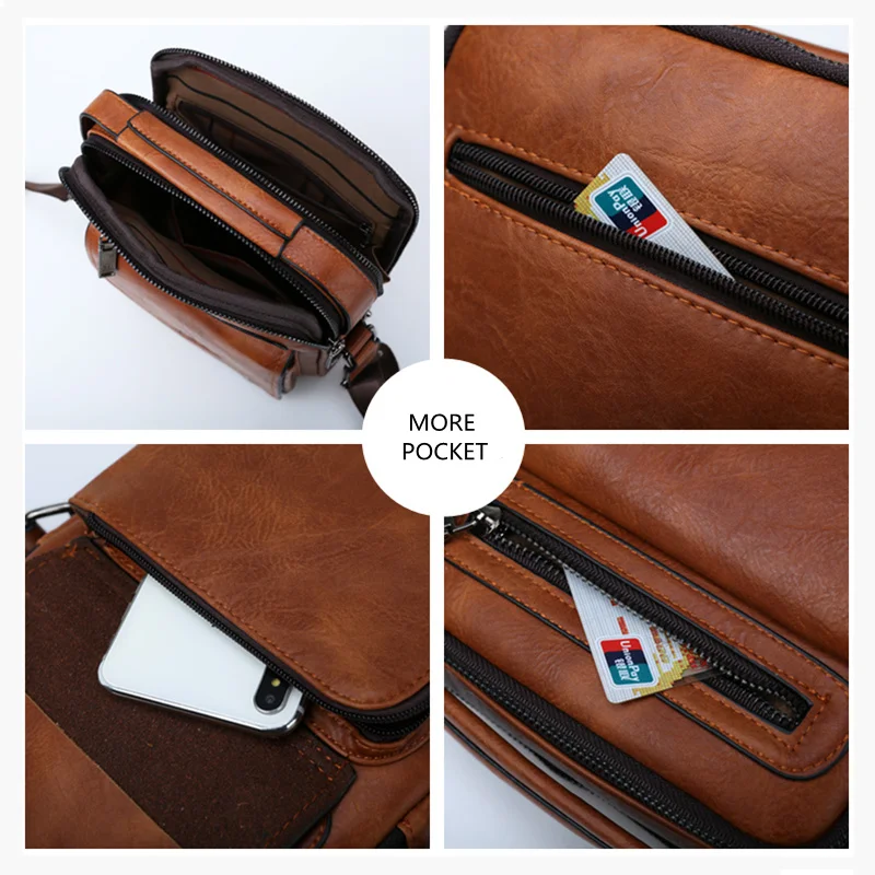 Мужская модная сумка мессенджер jeep buluo оранжевая однолямочная для документов из