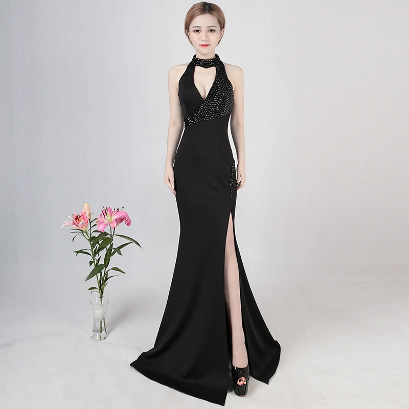 

Black Mermaid Evening Dresses Long Robe De Soiree Grand Taille Longue Robe Soiree Enceinte Party Dresses Gowns Elegant Dress