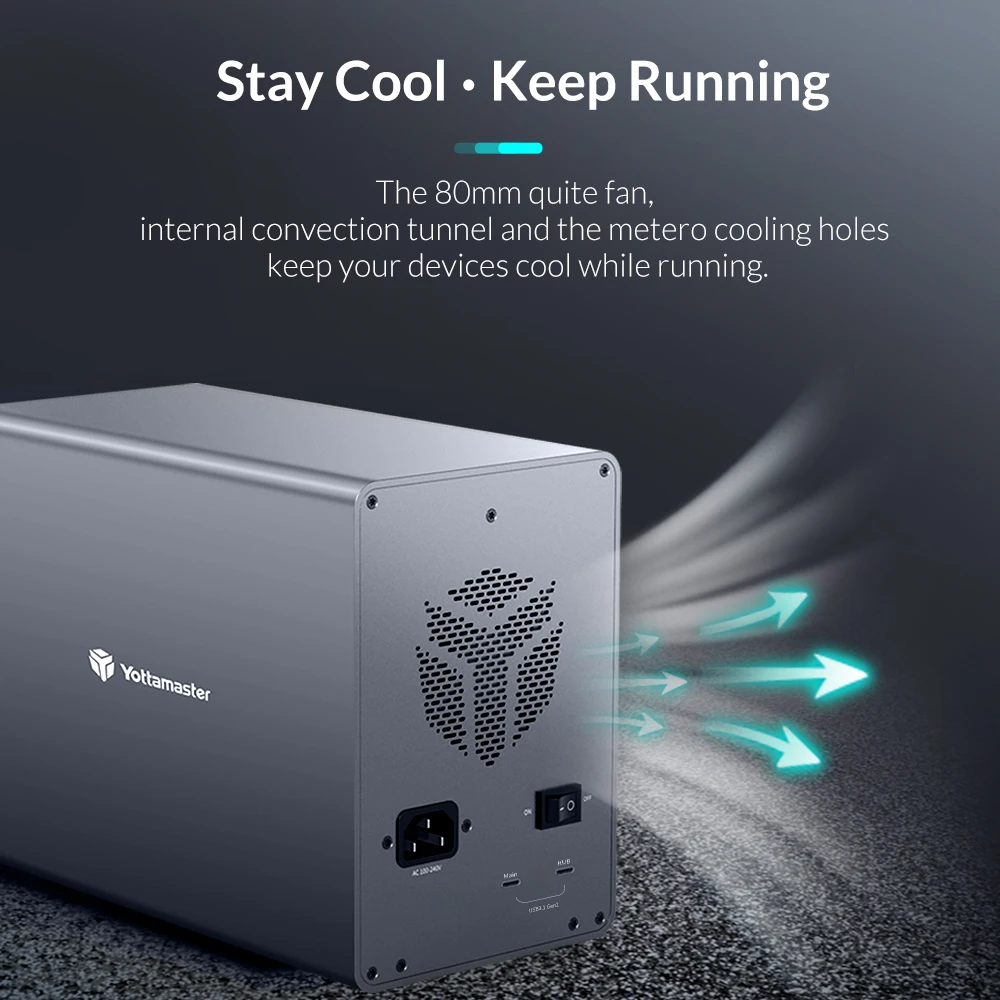 Корпус для жесткого диска Yottamaster 10 Гбит/с USB C с маргариткой емкостью до 192 ТБ
