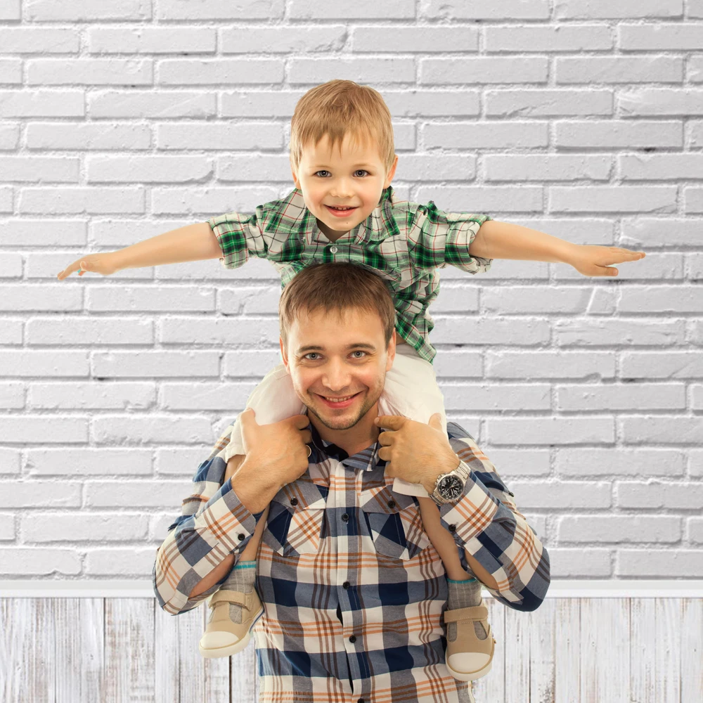 White Brick Wall Photography Backdrops Wooden Floor Backgrounds for Pet Toy Photo Studio Baby Shower Newborn Children Photophone |