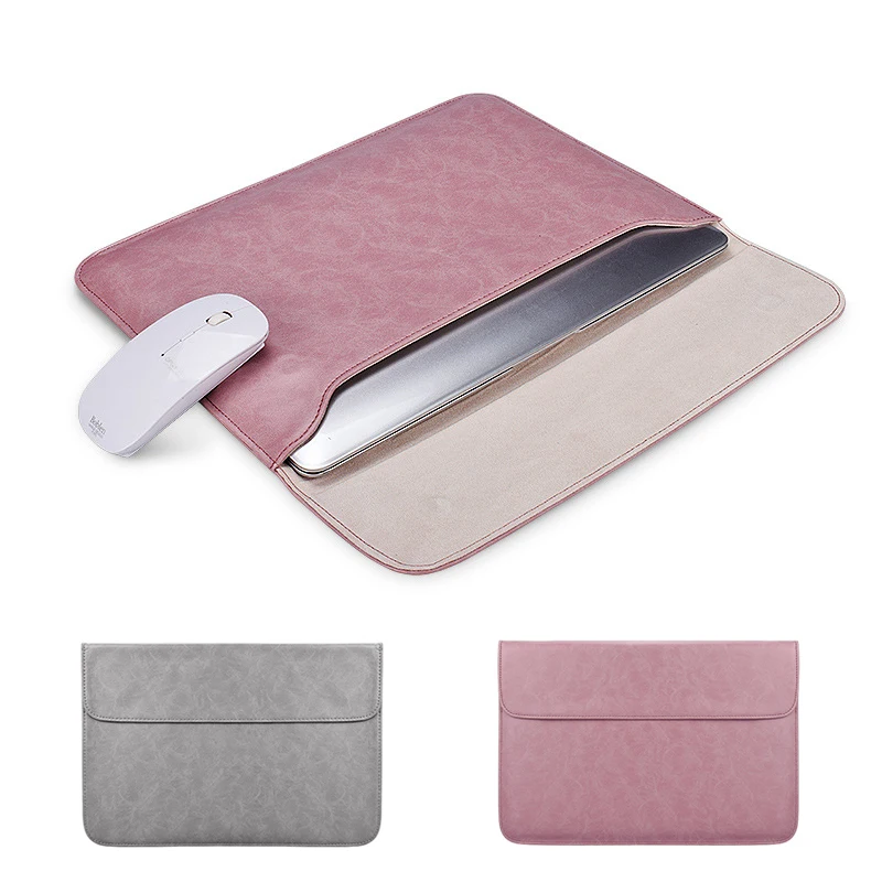 

Soft PU Leather Laptop Sleeve For Macbook Air Pro 13 14 15 inch Laptop Bag Notebook Tablet Case For Xiami HP DELL Lenovo Cover
