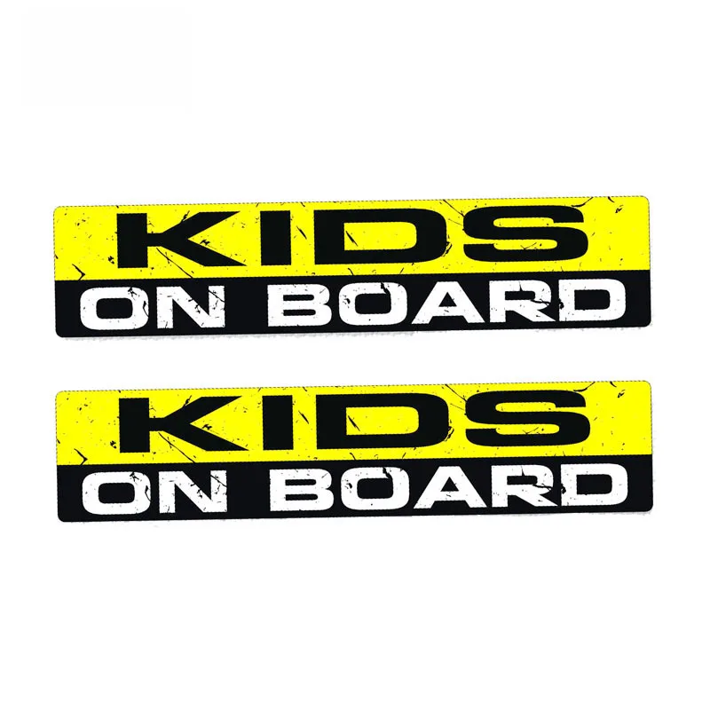 

2 X Warning KIDS ON BOARD Personality Body Car Sticker waterproof reflective Decal auto motorcycles decoration vinyl,18cm*4cm