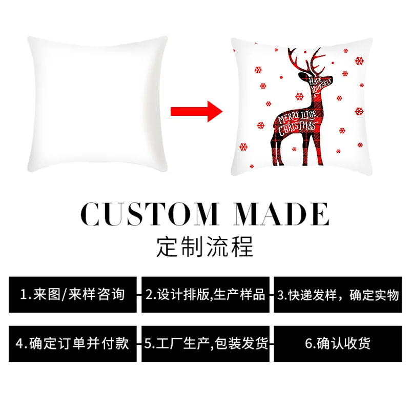 Рождественская Подушка с принтом подушка перекрестными краями оптовая продажа