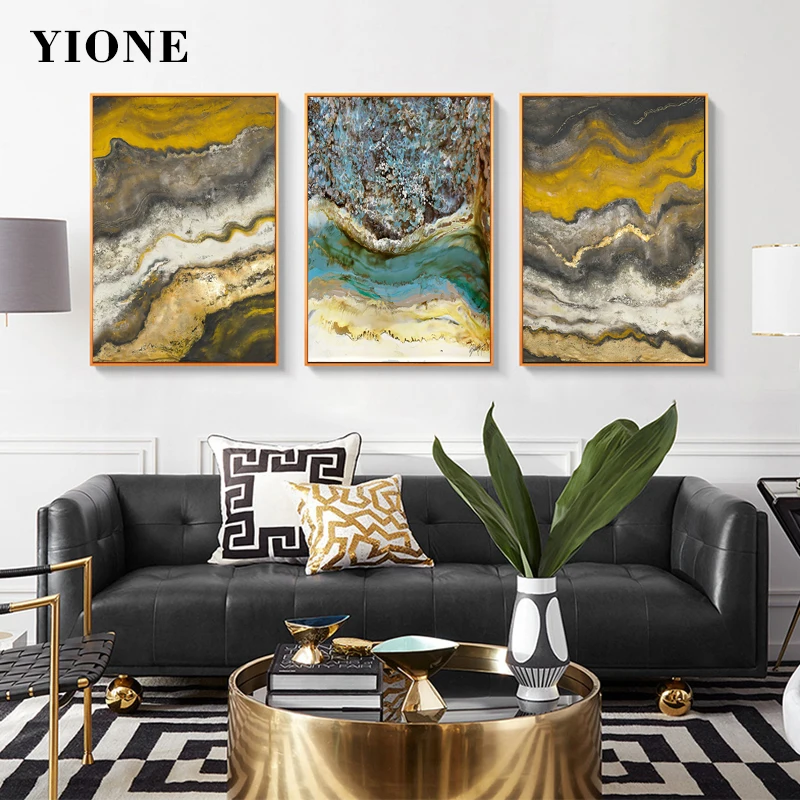 

Abstract Land Geology Texture Canvas Paintings Yellow Brown Modern Art Posters and Prints Wall Pictures for Living Room Bedroom