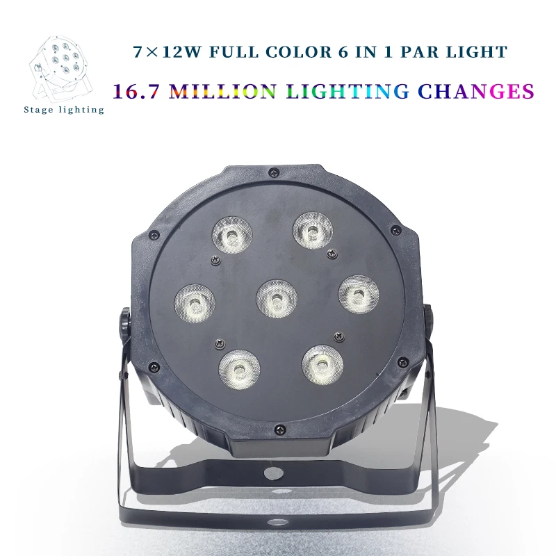 7x12w led Par lights RGBW 4in1 flat par dmx512 disco professional stage dj equipment Russia or China fast shipping | Освещение