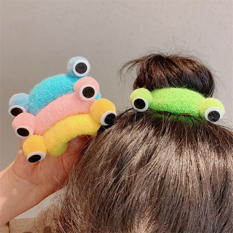 

Cute Plush Frog Ponytail Holder Elastic Hairbands Bun Hair Rope Ties Women Girl Candy Color Hair Scrunchie Hair Accessories