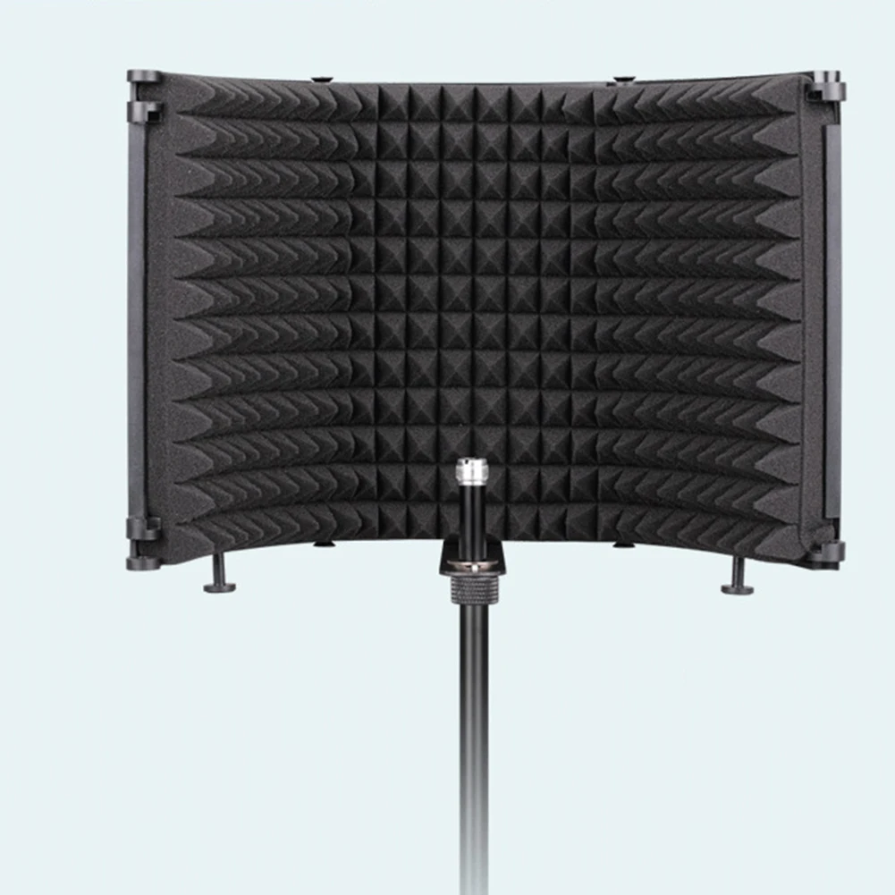 

Foldable Studio Microphone Isolation Shield Recording Sound Absorber Panel Adjustable Sound Insulation Angle