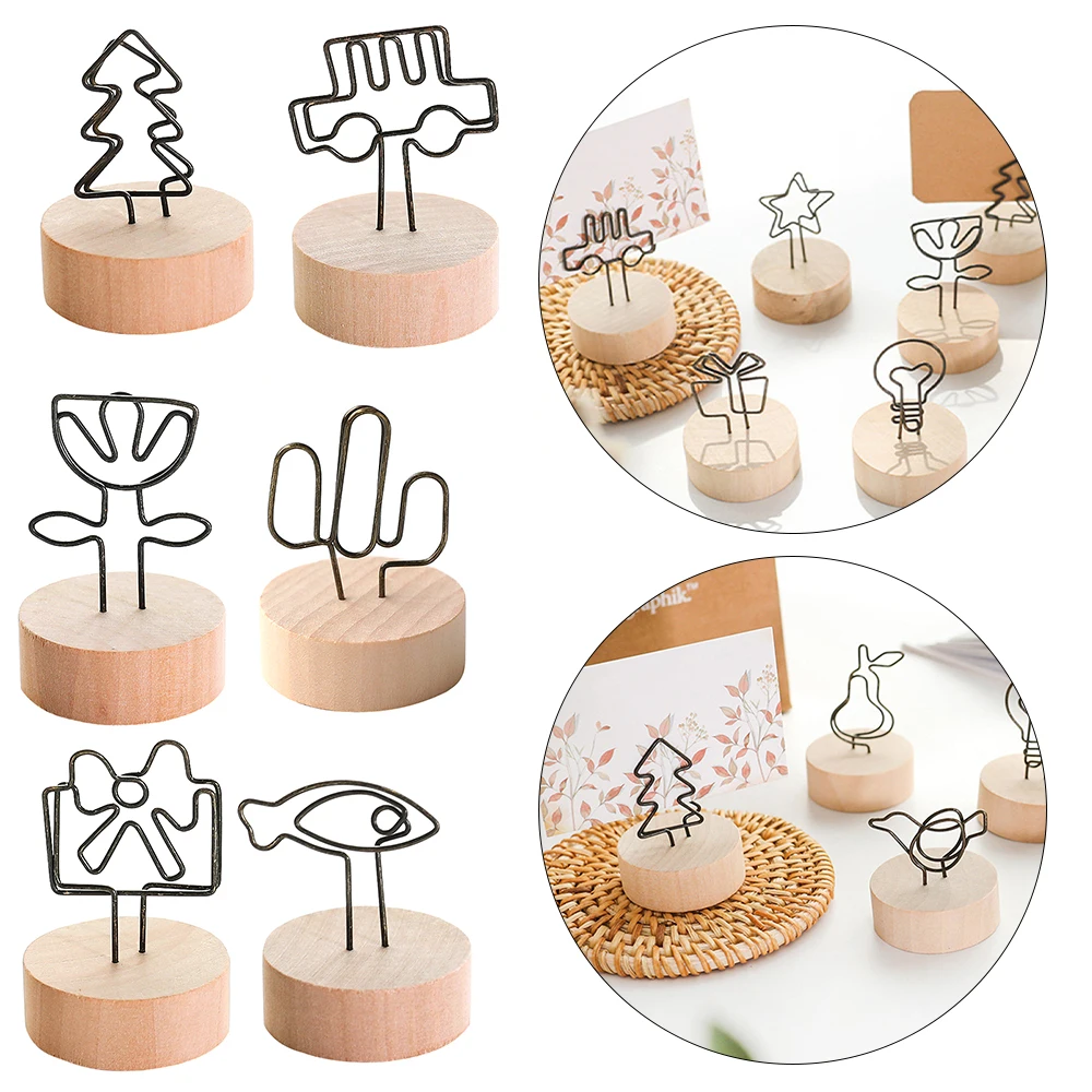 

Wooden Picture Clip Memo Card Message Supporter Holder Photo Clip Name Card Pendant Holder Desktop Ornaments Home Wedding Decor