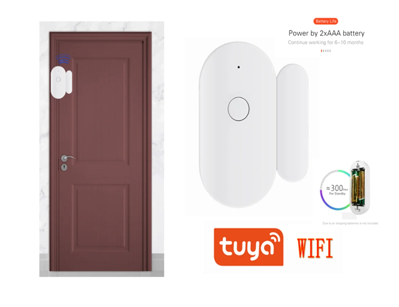 Умная лампа Tuya открытая/Закрытая работает с Alexa Google Home Detector | Безопасность и