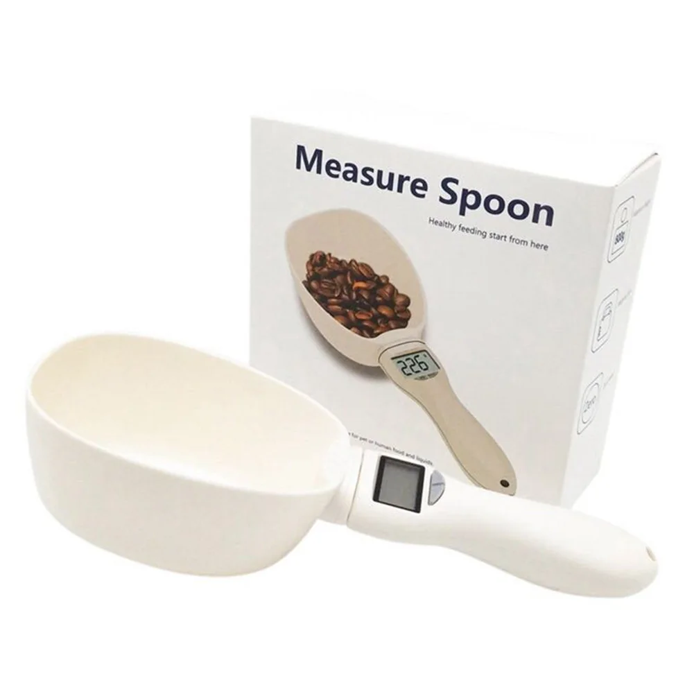 Dog Food Scale Spoon LCD Display Cat Feeding Bowl Measuring Meter Pet Supplies Weighing Measure Digital | Дом и сад