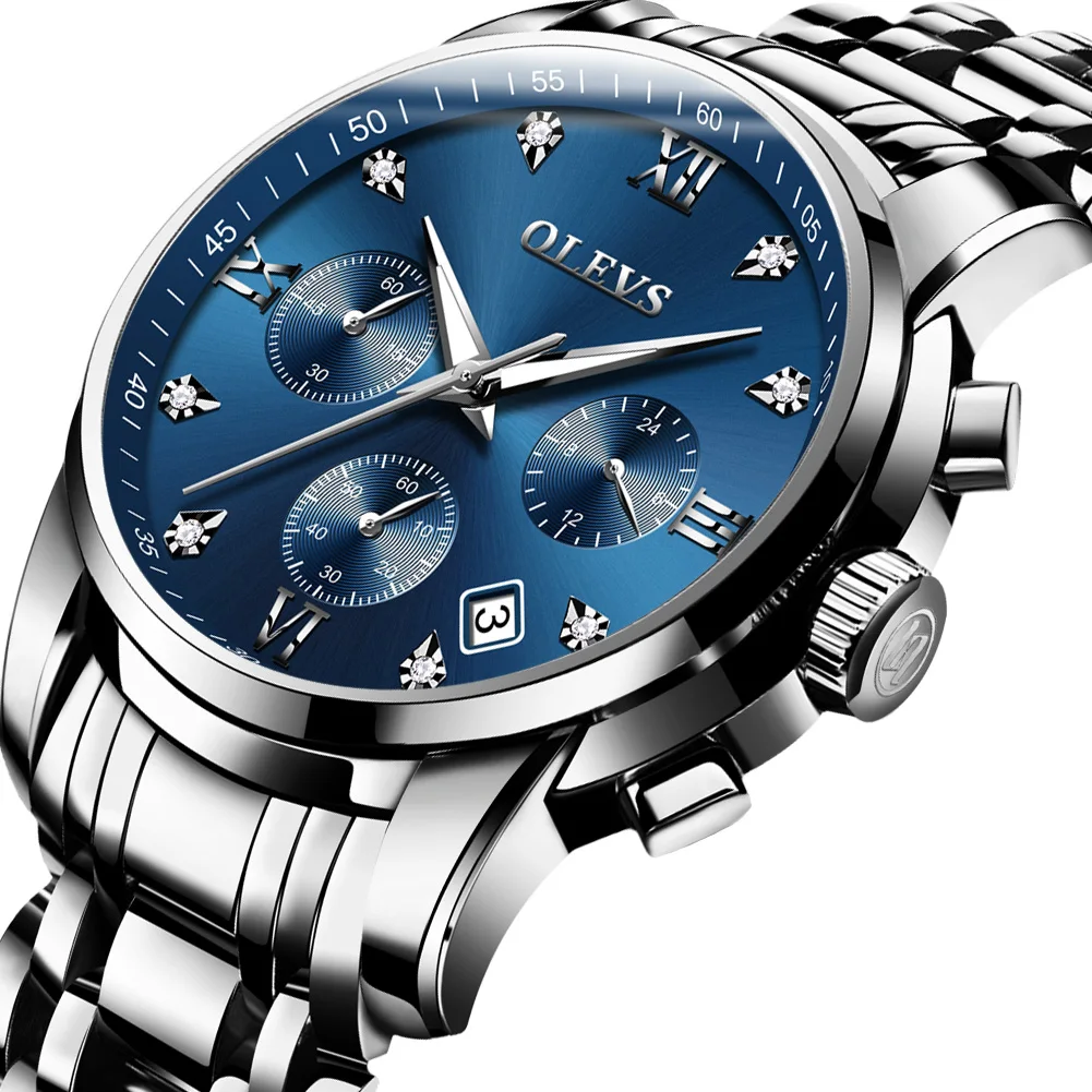 OLEVS Classic Men Quartz Watch Waterproof Stainless Steel Watchstrap CE Attestation Luxury Fashion Men Wristwatch