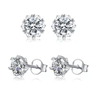 Серьги-снежинки реальные 0,5 карат с муассанитом для женщин 925 пробы серебряные сертифицированные серьги-гвоздики с муассанитом, подарок на день рождения