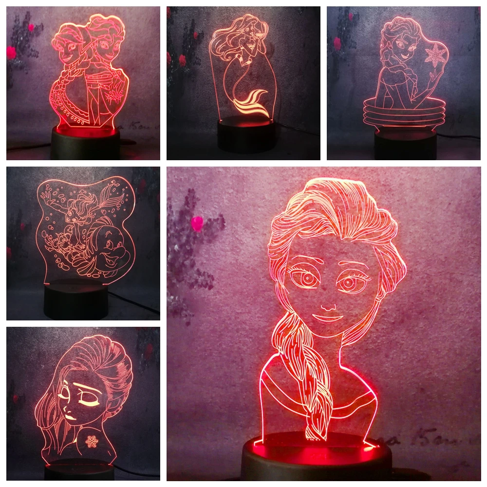 Художественный декор в спальню для девочек 3D креативный подарок мигающая лампа