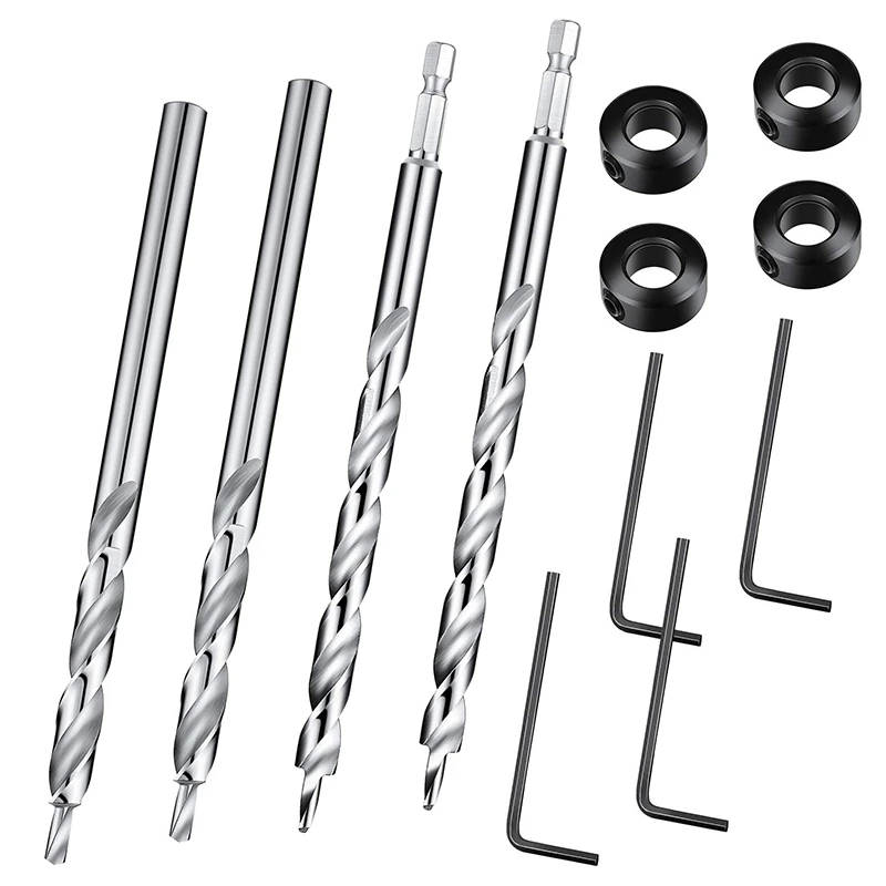 4Pcs 1/4 дюймовые шестигранные карман Отверстие Сверло твист-ступенчатое сверло для