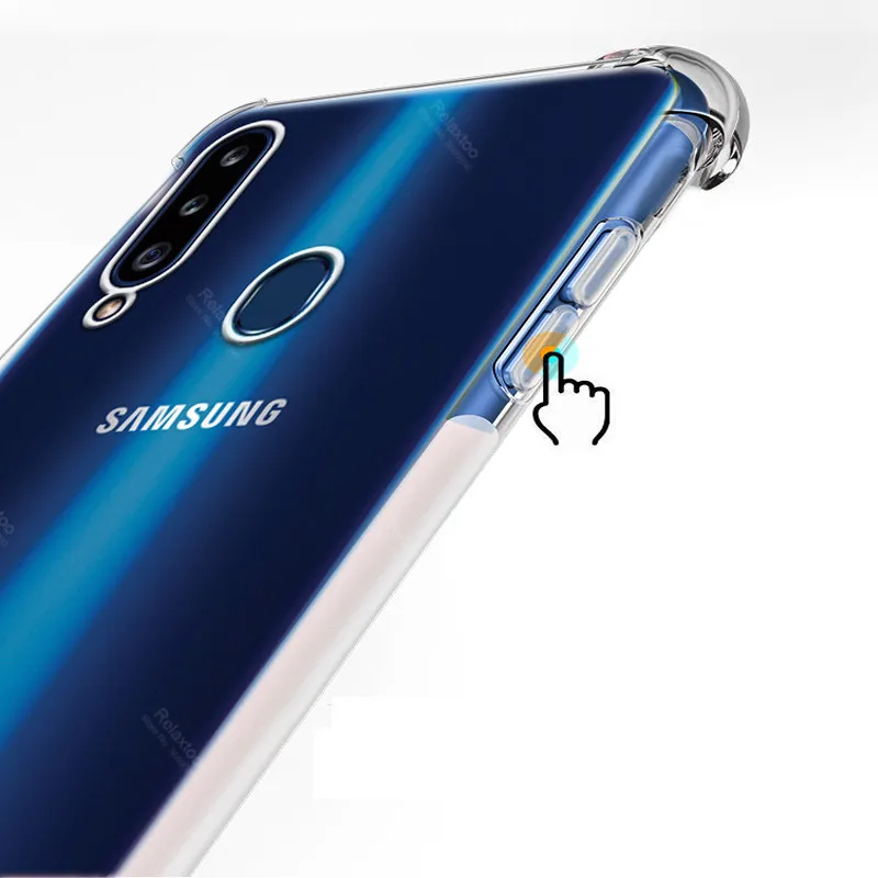 Чехол для samsung galaxy a20 s a 20 e 20e противоударный прозрачный мягкий чехол с подушкой