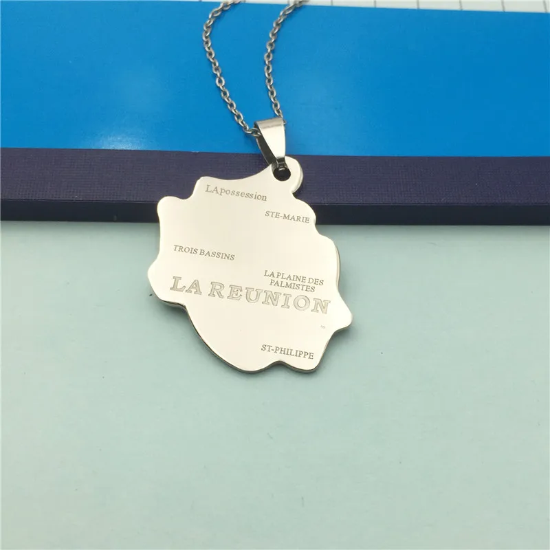 Оптовая продажа модное ожерелье из нержавеющей стали с подвеской в виде карты