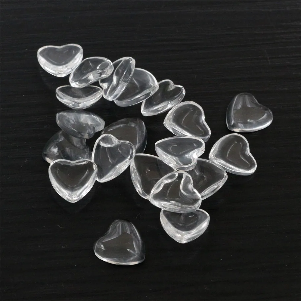 

20pcs/lot 12mm Heart Flat Back Clear Glass Cabochon, High Quality, Lose Money Promotion!!!(Z3-01)